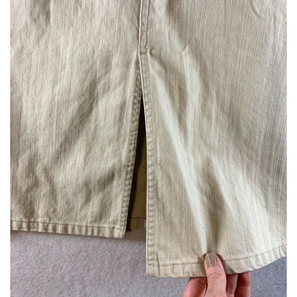 Vintage Old Navy Womens Off White Jean Skirt Sz 4 Preppy New England Coastal Y2K - Picture 3 of 13